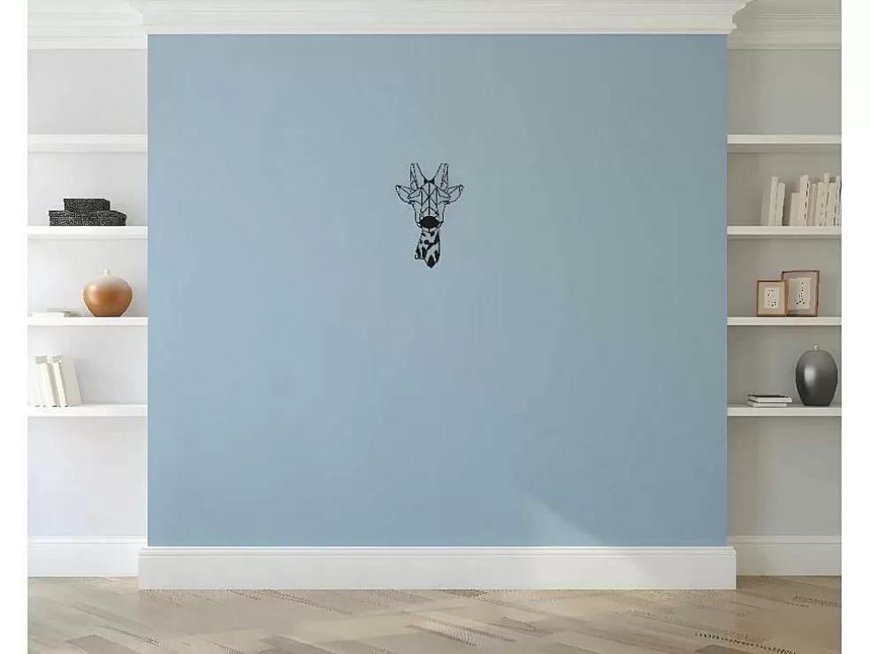EPIKASA Decoração Metalica Girafa 5, Preto, 33X1,5X50 Cm, * Placa De Parede Decorativa