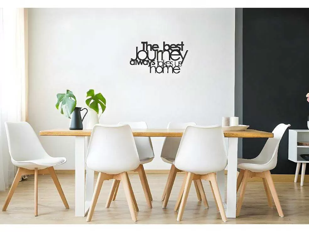 EPIKASA Decoração Metalica Journey, Preto, 70X1,5X40 Cm, * Placa De Parede Decorativa