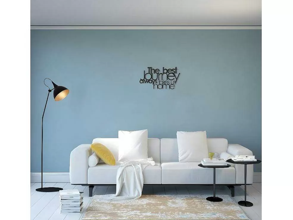 EPIKASA Decoração Metalica Journey, Preto, 70X1,5X40 Cm, * Placa De Parede Decorativa