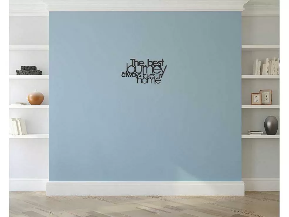 EPIKASA Decoração Metalica Journey, Preto, 70X1,5X40 Cm, * Placa De Parede Decorativa