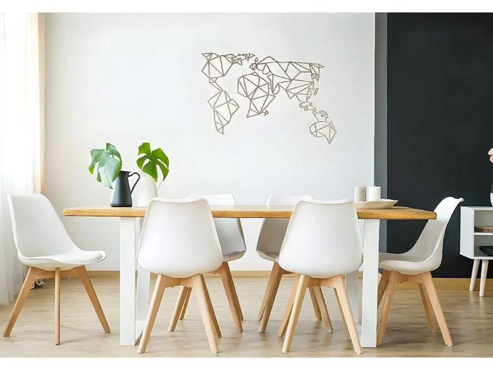 EPIKASA Decoração Metalica Mapa Do Mundo 17, Cobre, 100X1,5X58 Cm, * Placa De Parede Decorativa