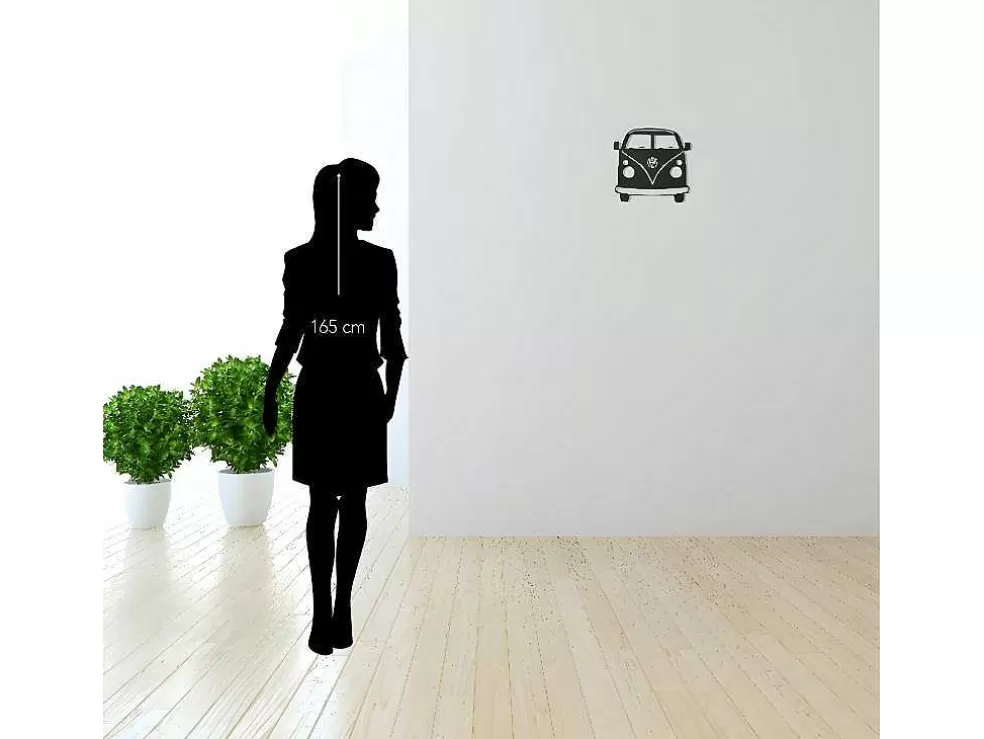 EPIKASA Decoração Metalica Minivan, Preto, 32X1,5X36 Cm, * Placa De Parede Decorativa