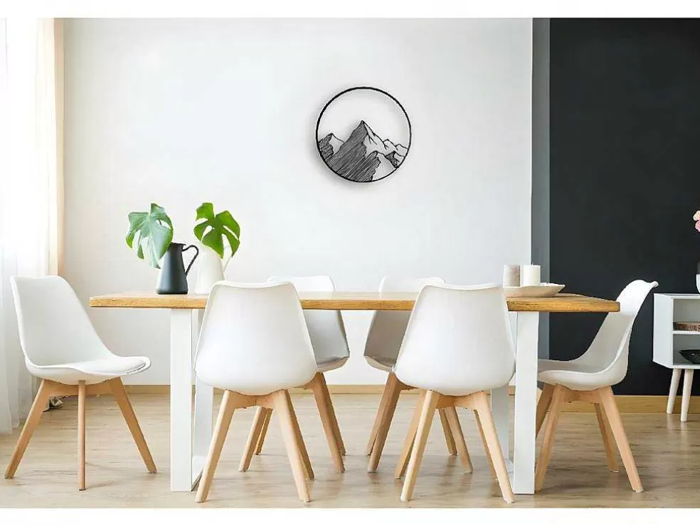 EPIKASA Decoração Metalica Montanha 9, Preto, 50X1,5X50 Cm, * Placa De Parede Decorativa