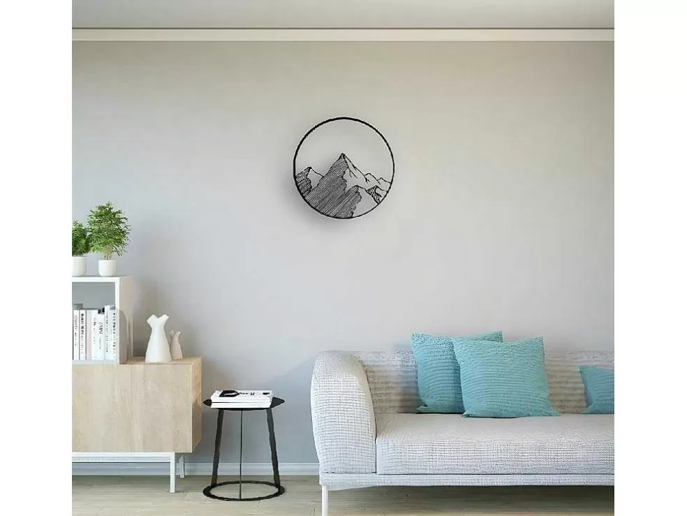 EPIKASA Decoração Metalica Montanha 9, Preto, 50X1,5X50 Cm, * Placa De Parede Decorativa