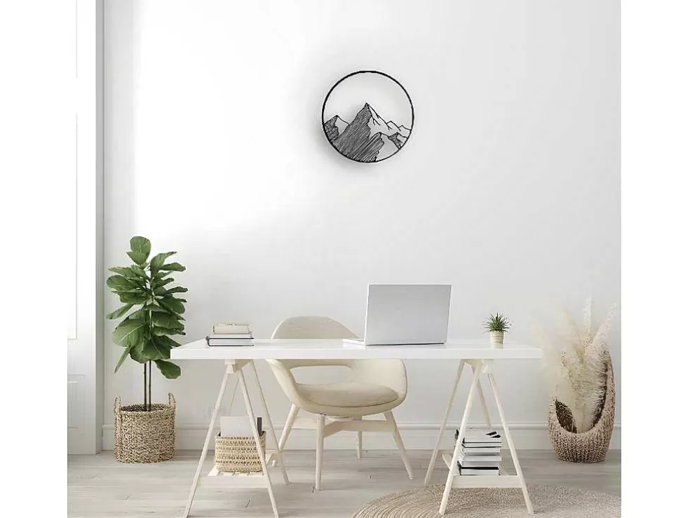 EPIKASA Decoração Metalica Montanha 9, Preto, 50X1,5X50 Cm, * Placa De Parede Decorativa