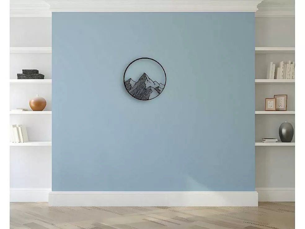 EPIKASA Decoração Metalica Montanha 9, Preto, 50X1,5X50 Cm, * Placa De Parede Decorativa