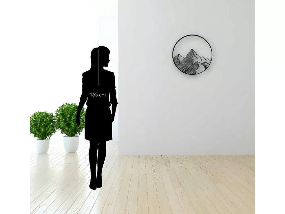 EPIKASA Decoração Metalica Montanha 9, Preto, 50X1,5X50 Cm, * Placa De Parede Decorativa
