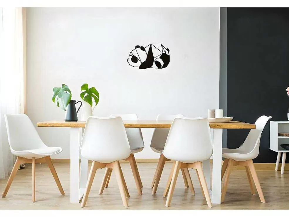 EPIKASA Decoração Metalica Panda 3, Preto, 52X1,5X31 Cm, * Placa De Parede Decorativa