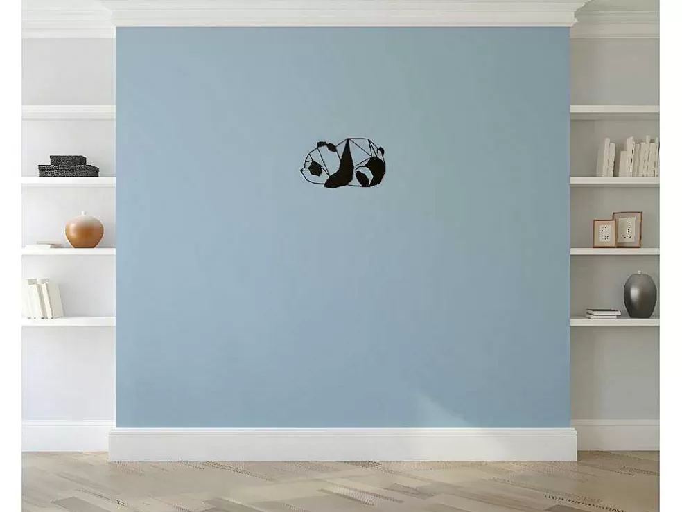 EPIKASA Decoração Metalica Panda 3, Preto, 52X1,5X31 Cm, * Placa De Parede Decorativa