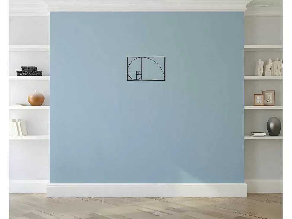 EPIKASA Decoração Metalica Proporcao Aurea, Preto, 53X1,5X35 Cm, * Placa De Parede Decorativa