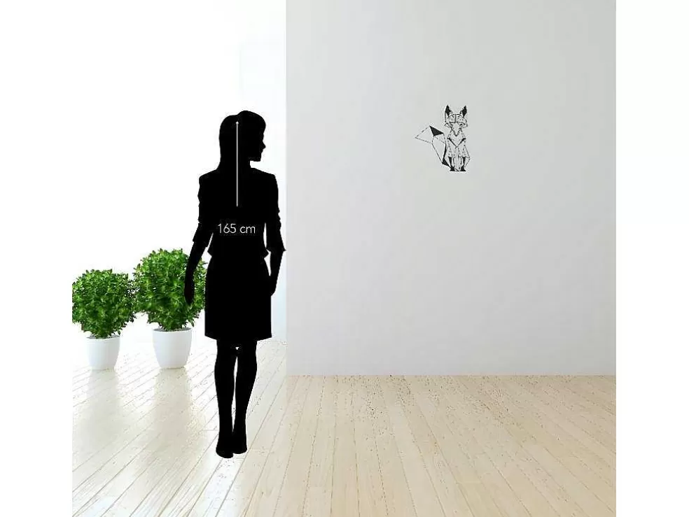 EPIKASA Decoração Metalica Raposa, Preto, 33X1,5X40 Cm, * Placa De Parede Decorativa