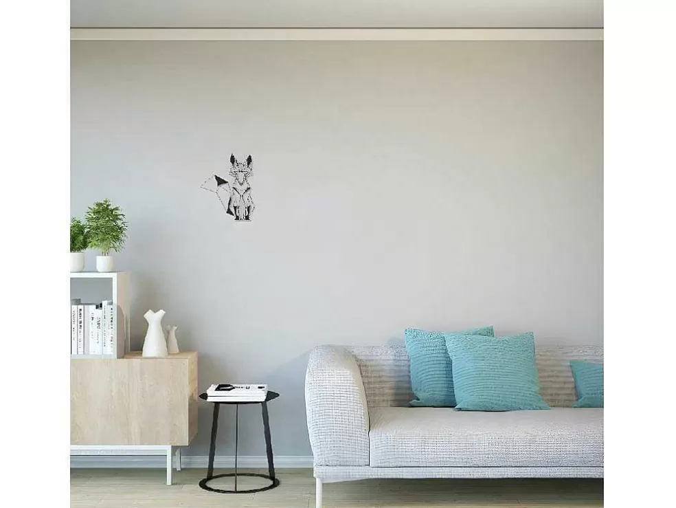 EPIKASA Decoração Metalica Raposa, Preto, 33X1,5X40 Cm, * Placa De Parede Decorativa