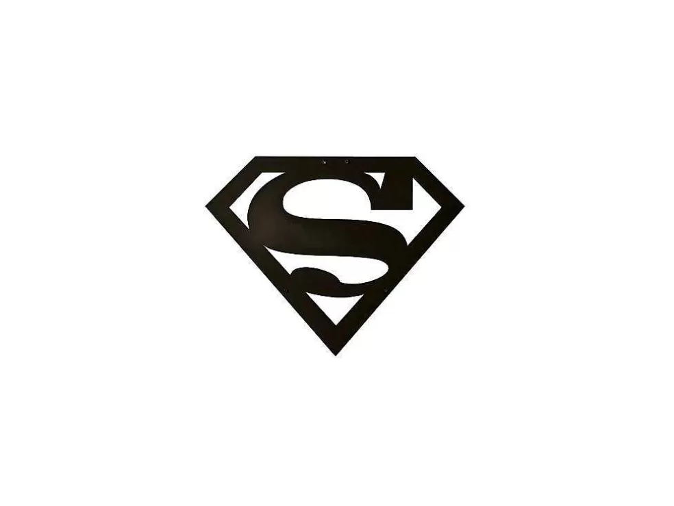 EPIKASA Decoração Metalica Superman, Preto, 40X1,5X31 Cm, * Placa De Parede Decorativa