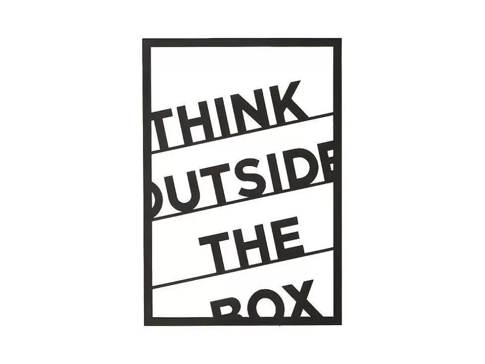 EPIKASA Decoração Metalica Think Outside The Box 2, Preto, 50X1,5X70 Cm, * Placa De Parede Decorativa
