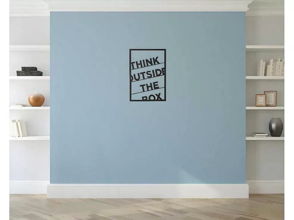 EPIKASA Decoração Metalica Think Outside The Box 2, Preto, 50X1,5X70 Cm, * Placa De Parede Decorativa