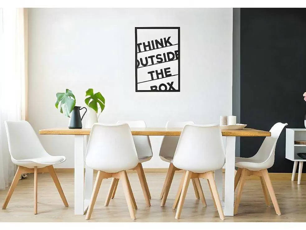 EPIKASA Decoração Metalica Think Outside The Box 2, Preto, 50X1,5X70 Cm, * Placa De Parede Decorativa