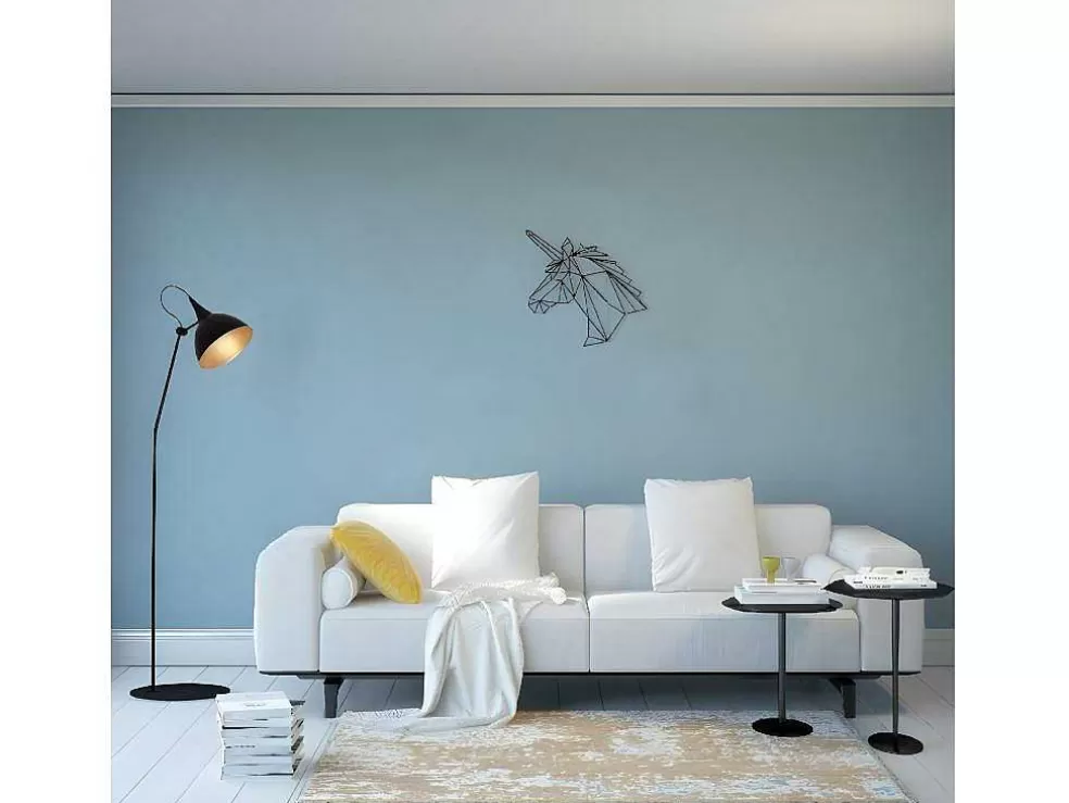 EPIKASA Decoração Metalica Unicornio, Preto, 53X1,5X50 Cm, * Placa De Parede Decorativa
