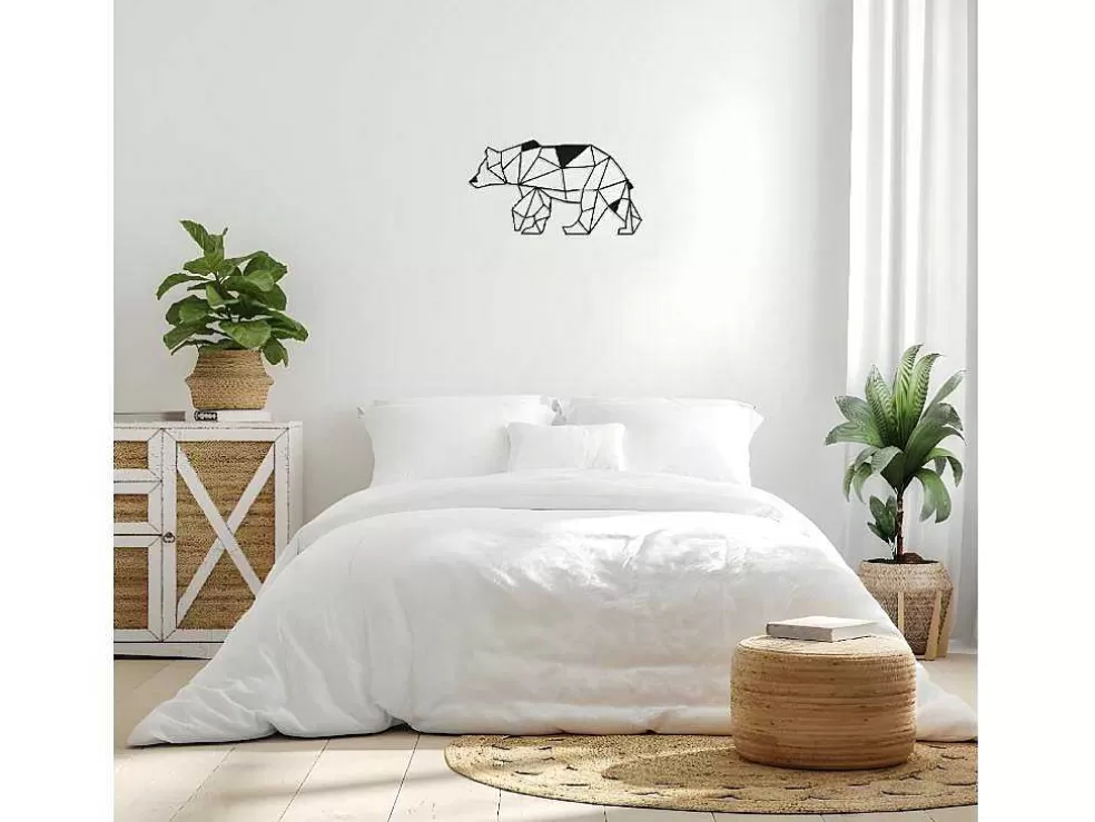 EPIKASA Decoração Metalica Urso 4, Preto, 55X1,5X30 Cm, * Placa De Parede Decorativa