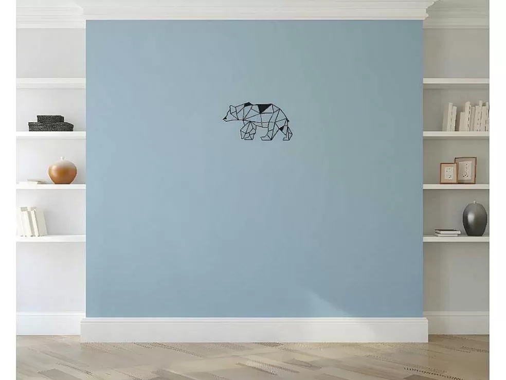 EPIKASA Decoração Metalica Urso 4, Preto, 55X1,5X30 Cm, * Placa De Parede Decorativa