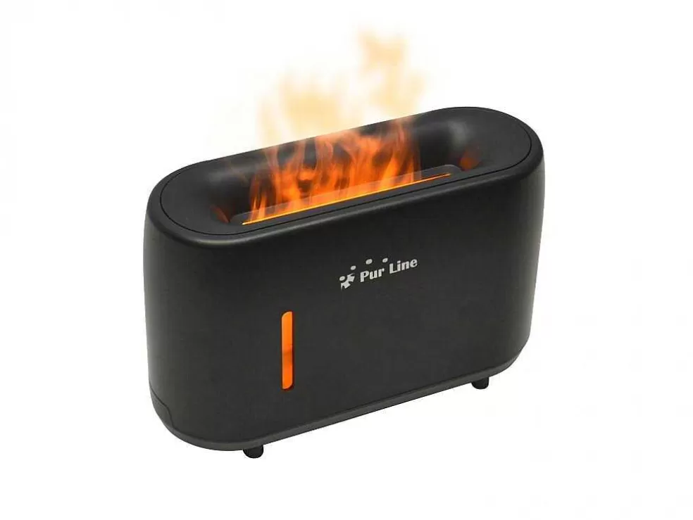 Purline Diffuseur D'Aromes A Ultrasons Avec Effet De Flamme En Noir* Objeto De Decoração Interior