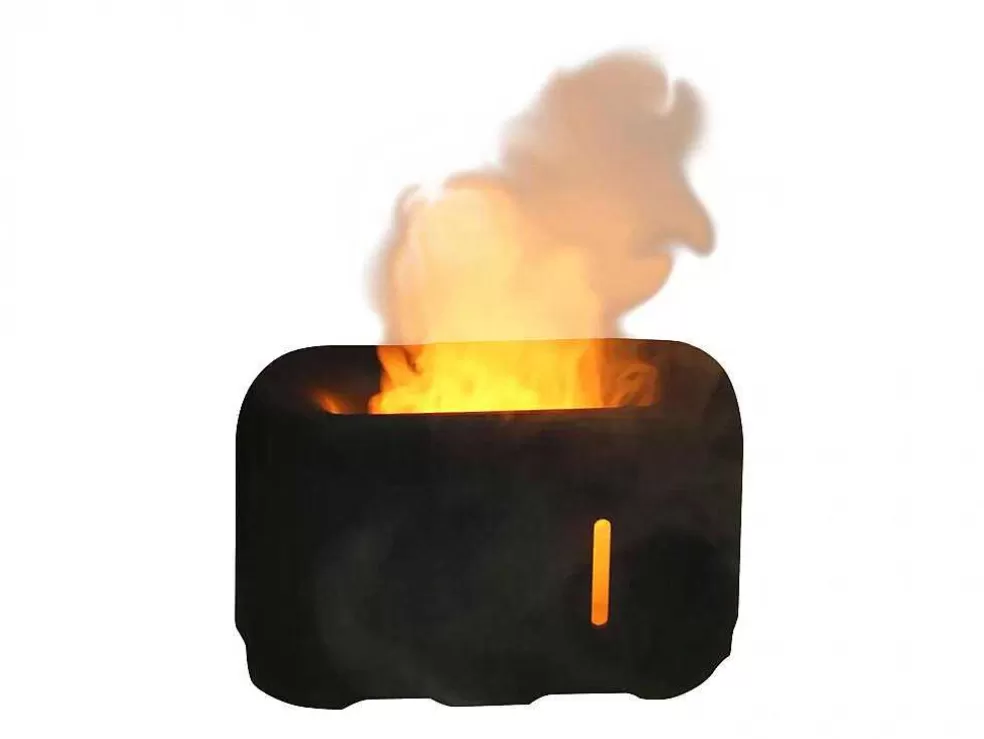 Purline Diffuseur D'Aromes A Ultrasons Avec Effet De Flamme En Noir* Objeto De Decoração Interior