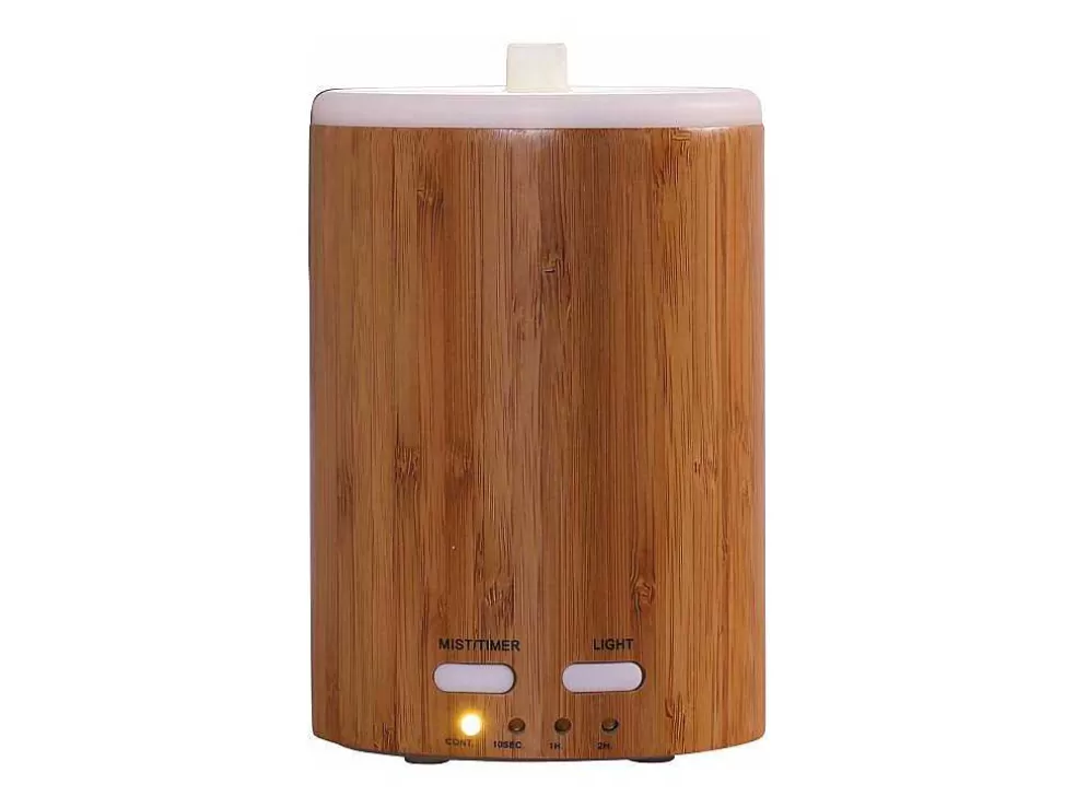 Purline Diffuseur D'Aromes Par Ultrasons 12W Avec Led En Bambou Brun* Objeto De Decoração Interior