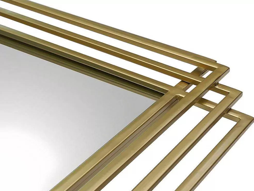 OZAIA Espelho Art Deco Em Metal De C.80 X A. 110 Cm Cor Dourado - Samba* Espelhos