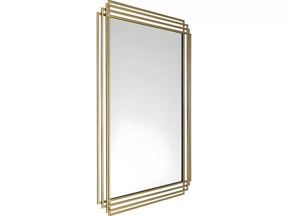 OZAIA Espelho Art Deco Em Metal De C.80 X A. 110 Cm Cor Dourado - Samba* Espelhos
