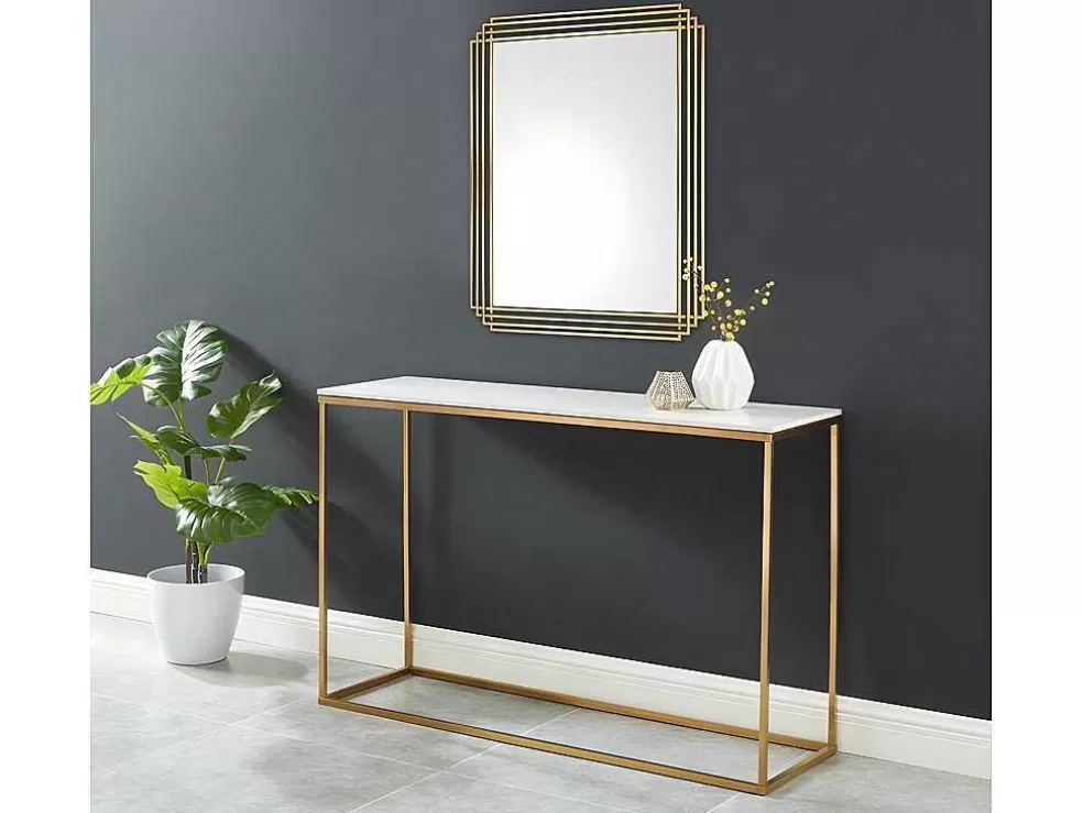 OZAIA Espelho Art Deco Em Metal De C.80 X A. 110 Cm Cor Dourado - Samba* Espelhos