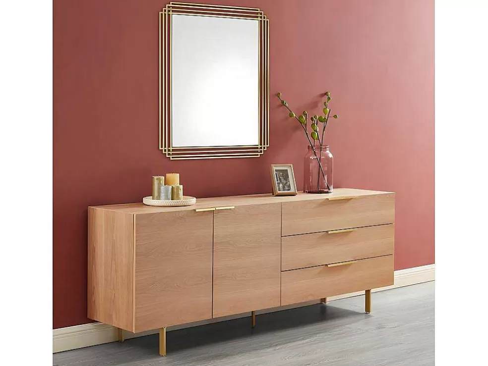 OZAIA Espelho Art Deco Em Metal De C.80 X A. 110 Cm Cor Dourado - Samba* Espelhos