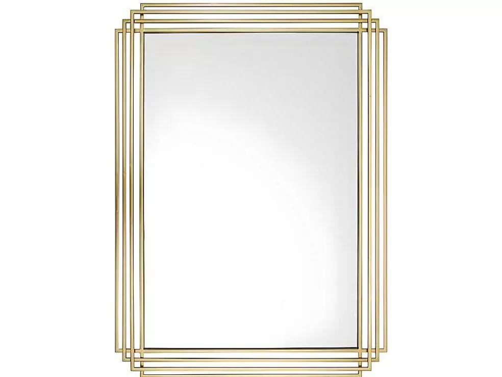 OZAIA Espelho Art Deco Em Metal De C.80 X A. 110 Cm Cor Dourado - Samba* Espelhos