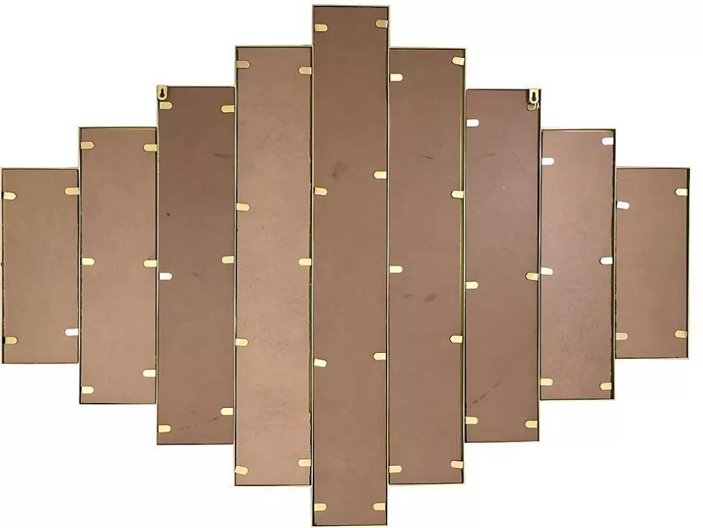 OZAIA Espelho Art Deco Simetrico Em Metal De C. 90 X A. 120 Cm Cor Dourado - Galice* Espelhos