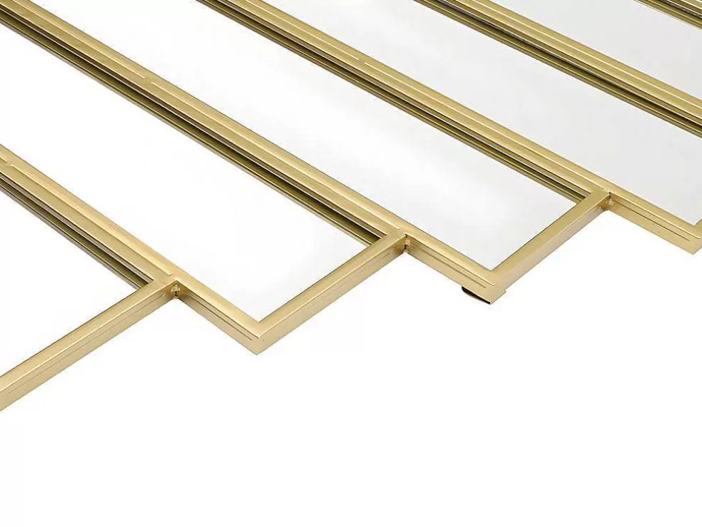 OZAIA Espelho Art Deco Simetrico Em Metal De C. 90 X A. 120 Cm Cor Dourado - Galice* Espelhos