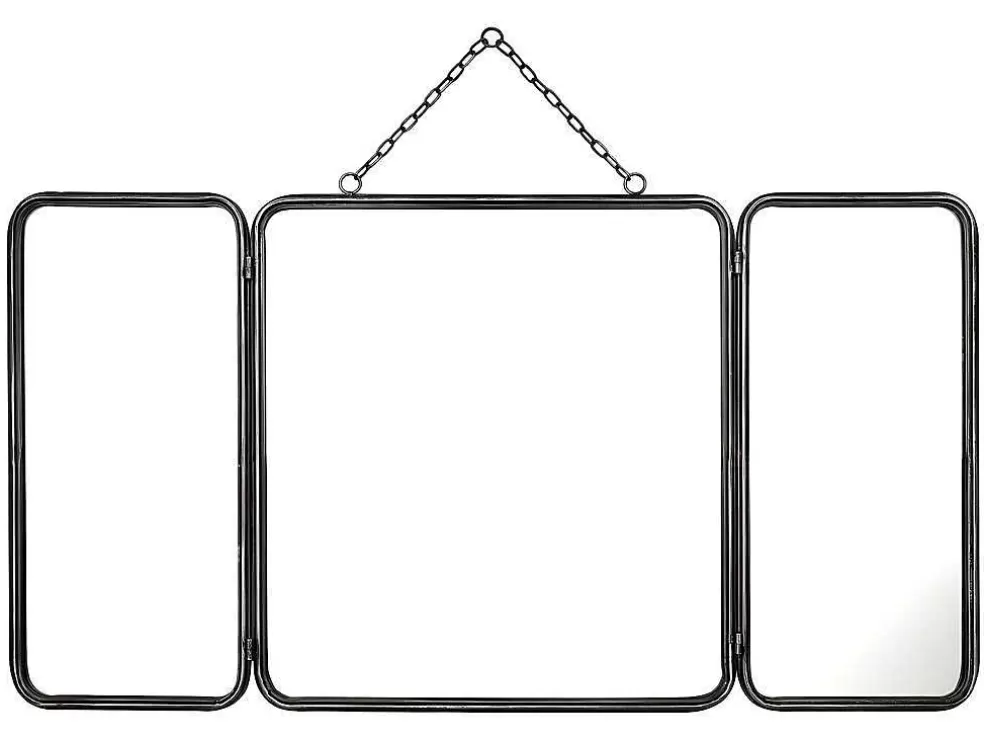 OZAIA Espelho De Barbeiro Vintage De C. 60 X A. 112 Cm Cor Cinza Metalizado - Cerrone* Espelhos