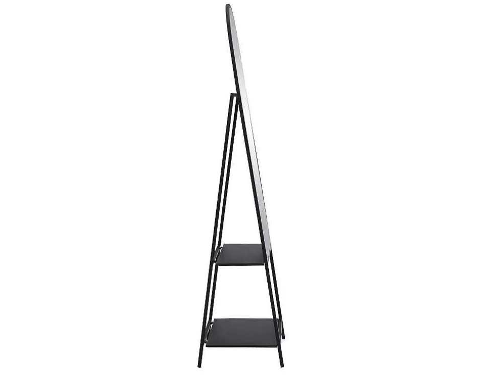 OZAIA Espelho De Chao Com 2 Prateleiras Metal C.46 X L.41 X A.172 Cm Preto - Livio* Espelhos