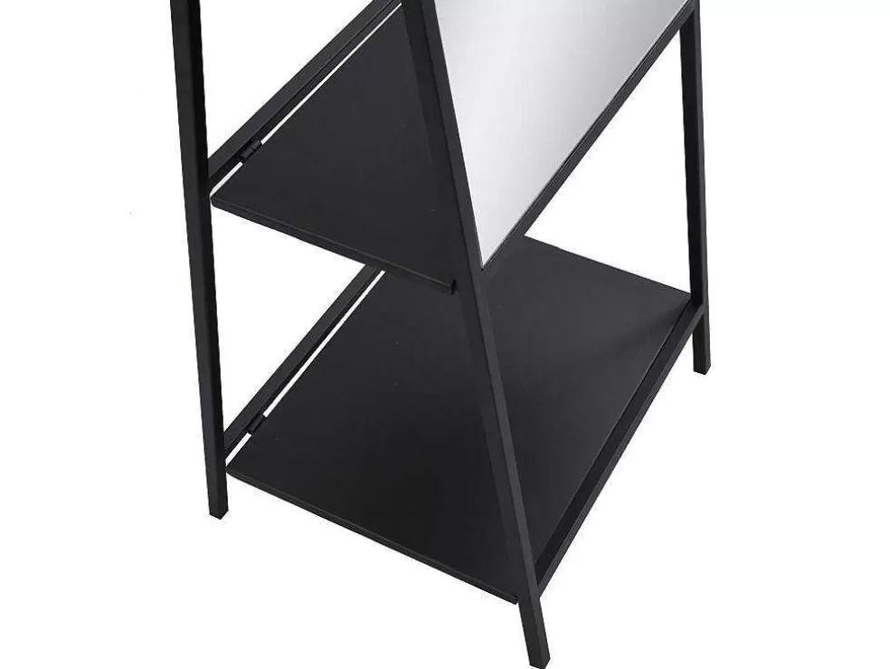 OZAIA Espelho De Chao Com 2 Prateleiras Metal C.46 X L.41 X A.172 Cm Preto - Livio* Espelhos