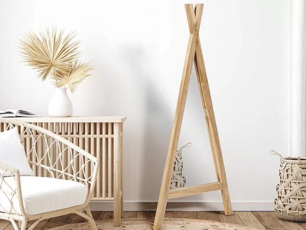 OZAIA Espelho De Criança Estilo Tenda Em Madeira De Mindi De L. 55 X A. 120 Cm Cor Natural - Batam* Espelhos