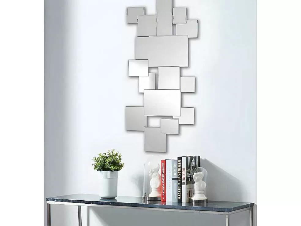 OZAIA Espelho De Parede Deconstruido 120 X 2 X 53 Cm Em Inox E Mdf Prateado - Arol* Espelhos
