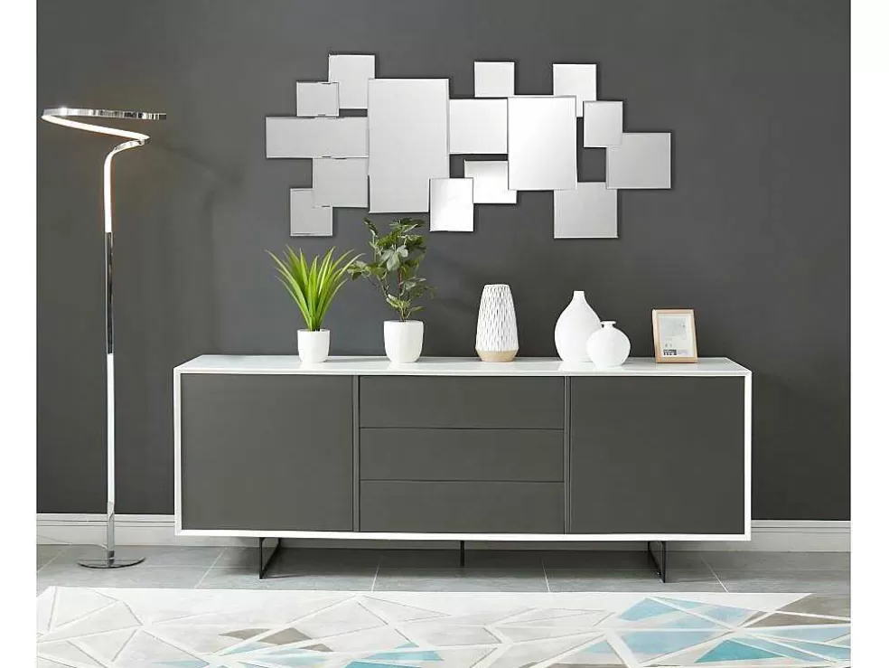 OZAIA Espelho De Parede Deconstruido 120 X 2 X 53 Cm Em Inox E Mdf Prateado - Arol* Espelhos