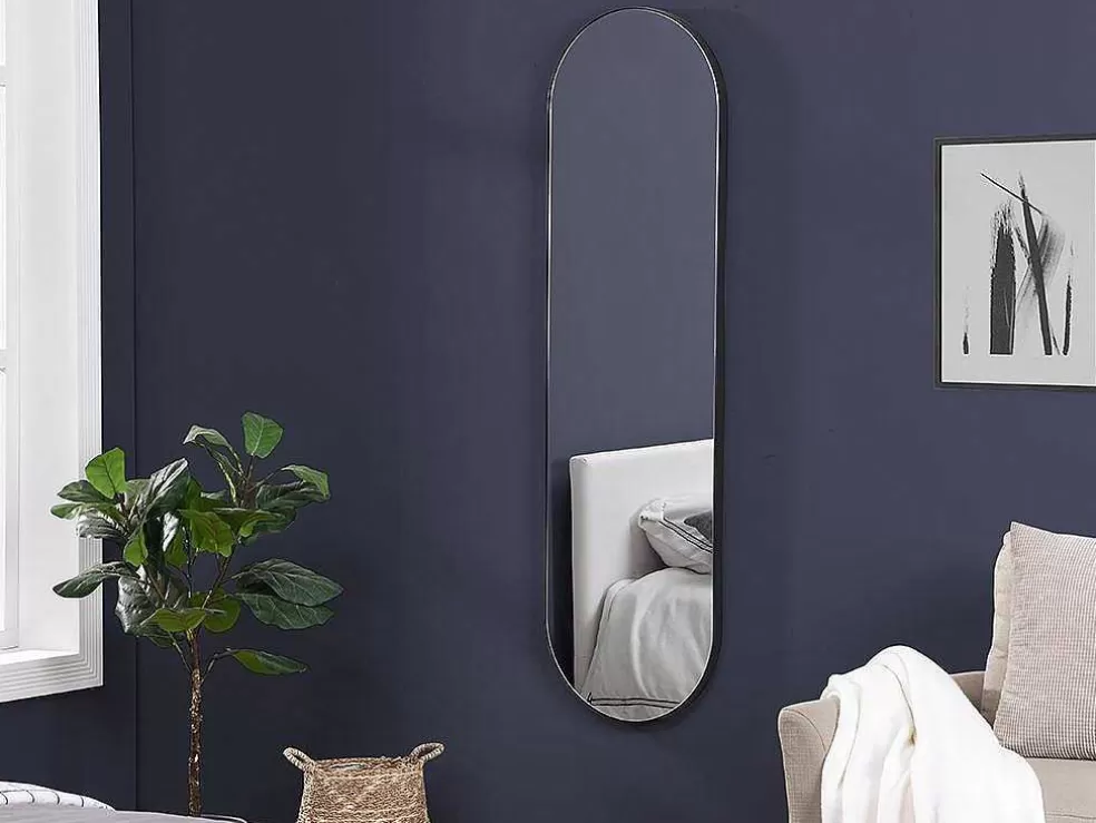 OZAIA Espelho De Parede Oval Em Metal De C. 40 X A. 140 Cm Cor Preto - Onikal* Espelhos