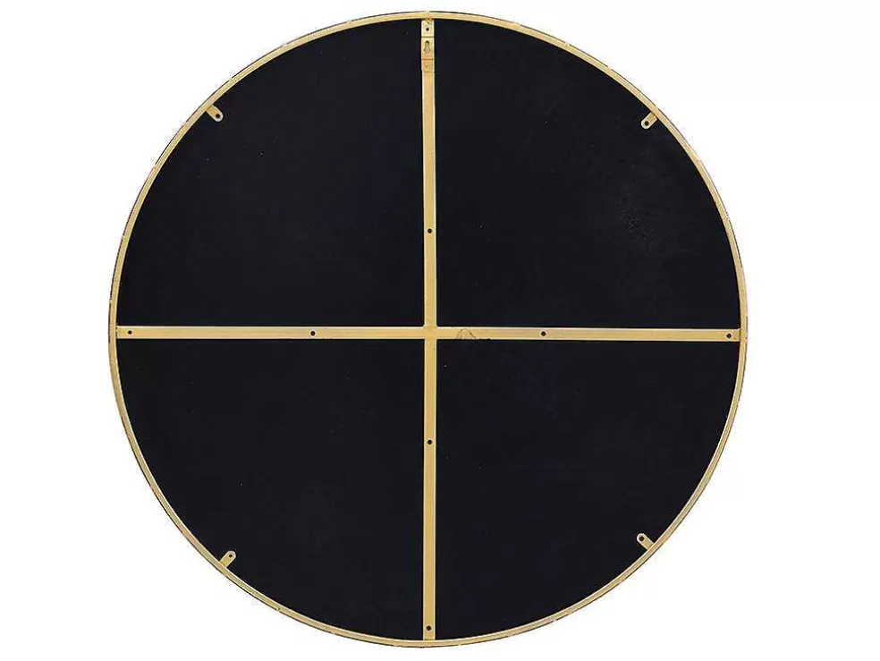 OZAIA Espelho De Parede Redondo Em Metal De D.80 Cm Cor Dourado - Jaffrel* Espelhos