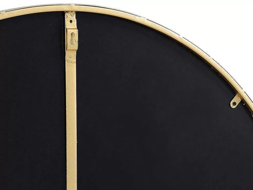 OZAIA Espelho De Parede Redondo Em Metal De D.80 Cm Cor Dourado - Jaffrel* Espelhos