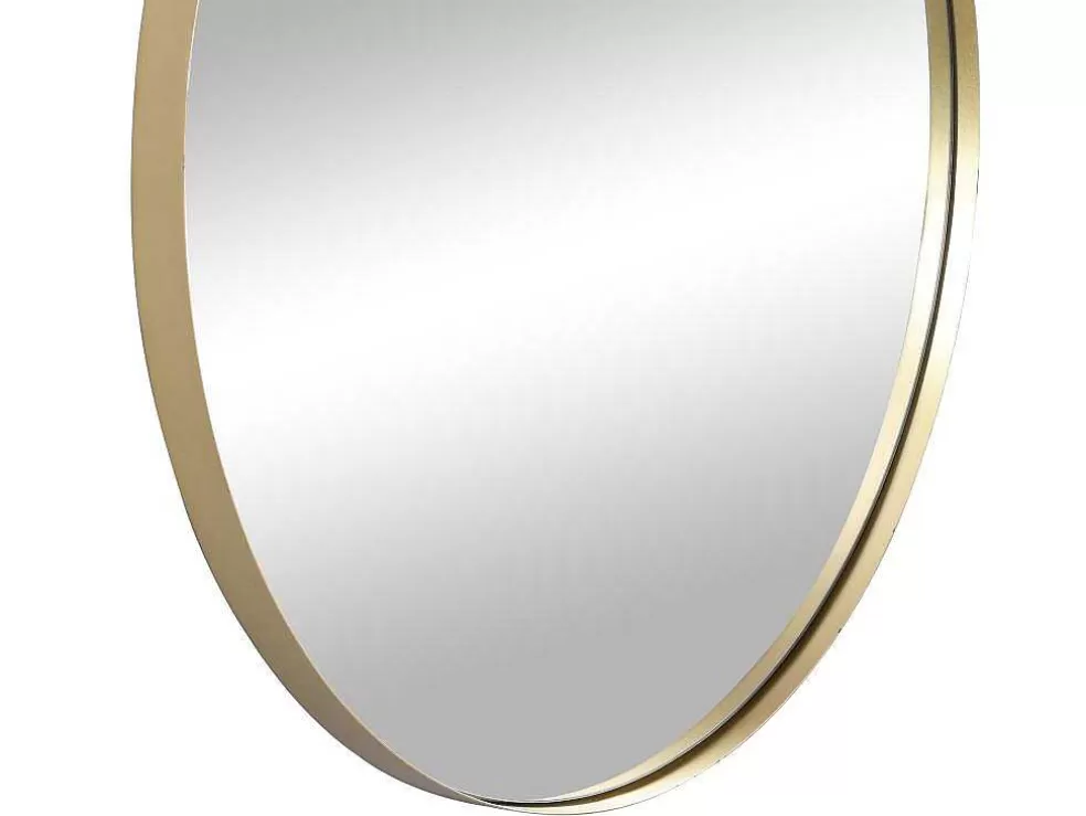 OZAIA Espelho De Parede Redondo Em Metal De D.80 Cm Cor Dourado - Jaffrel* Espelhos