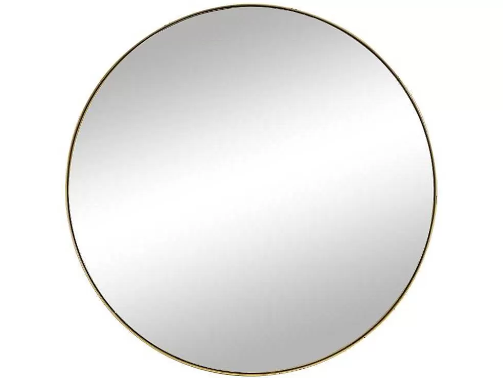 OZAIA Espelho De Parede Redondo Em Metal De D.80 Cm Cor Dourado - Jaffrel* Espelhos