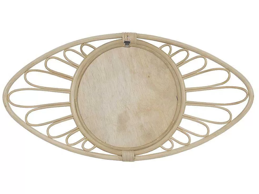 OZAIA Espelho Em Rotim De C60 X A30 Cm Cor Natural - Garel* Espelhos