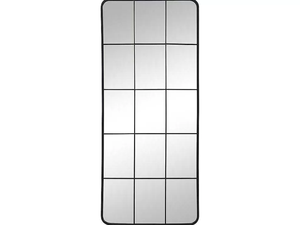 OZAIA Espelho Estilo Janela Industrial Em Metal De C. 60 X A. 140 Cm Cor Preto - Sciara* Espelhos