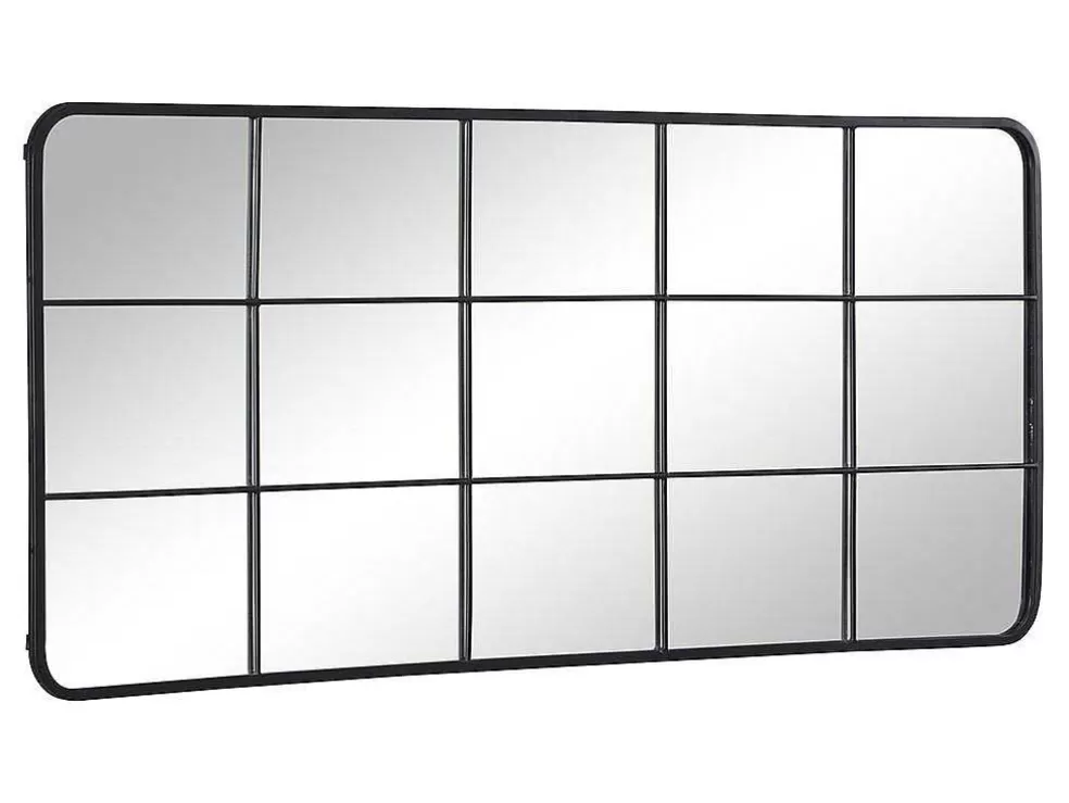 OZAIA Espelho Estilo Janela Industrial Em Metal De C. 60 X A. 140 Cm Cor Preto - Sciara* Espelhos