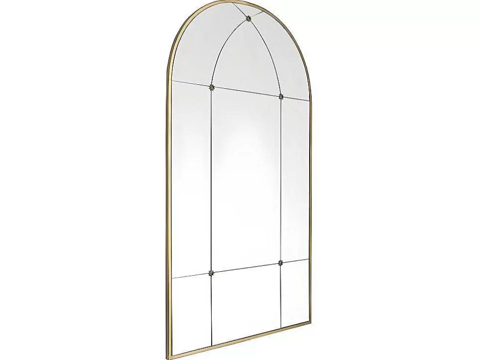 OZAIA Espelho Estilo Janela Vintage Em Metal De C. 80 X A. 150 Cm Cor Dourado Antigo - Palmyre* Espelhos