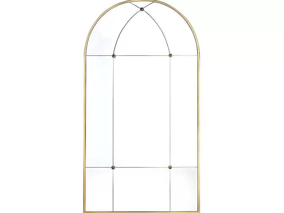 OZAIA Espelho Estilo Janela Vintage Em Metal De C. 80 X A. 150 Cm Cor Dourado Antigo - Palmyre* Espelhos