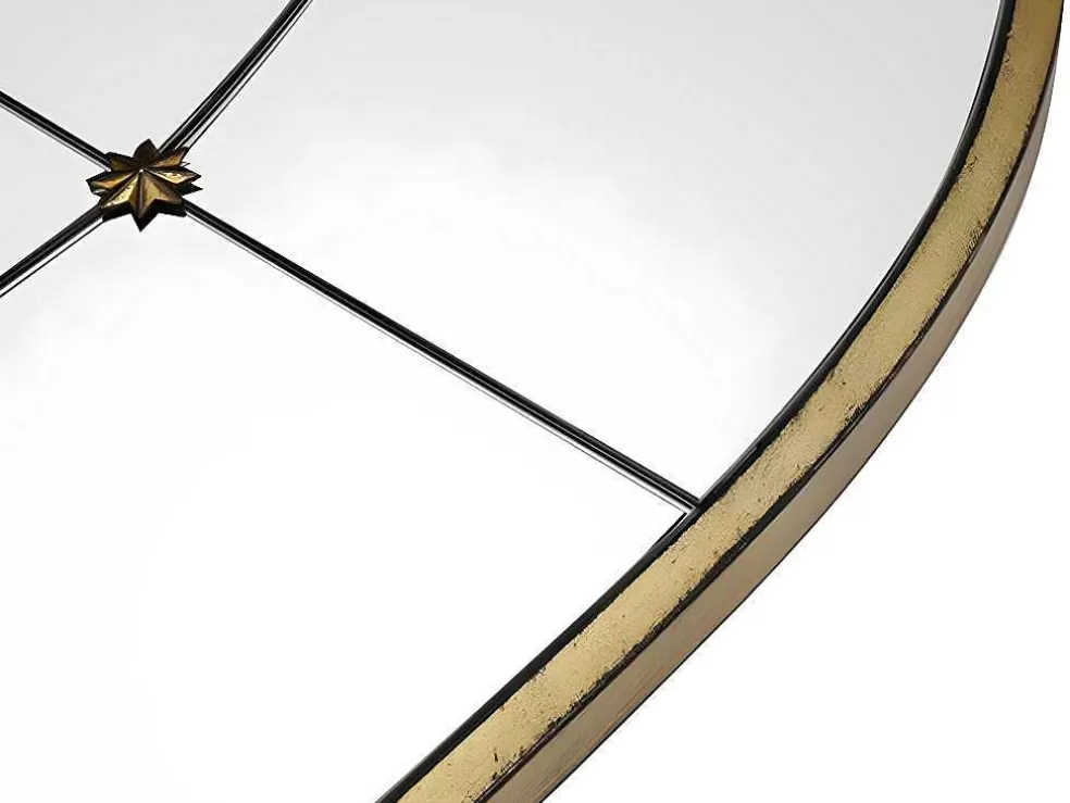 OZAIA Espelho Estilo Janela Vintage Em Metal De C. 80 X A. 150 Cm Cor Dourado Antigo - Palmyre* Espelhos